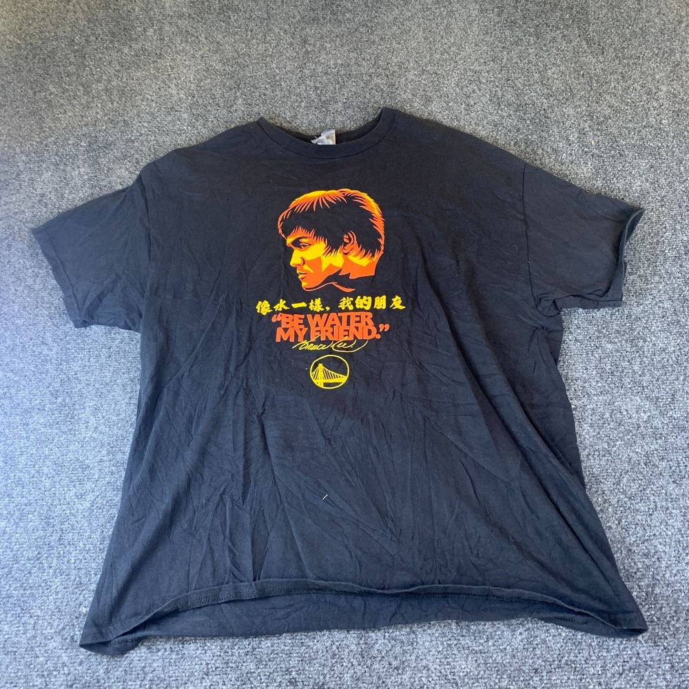 Golden State Warriors T-Shirt Men XL Black Gildan Basketball NBA Bruce Lee Night
